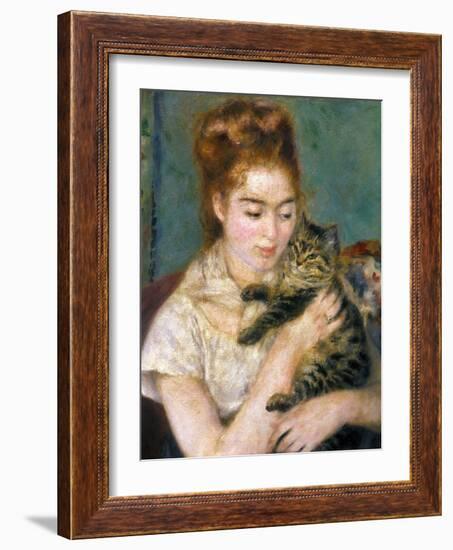 Renoir: Woman With A Cat-Pierre-Auguste Renoir-Framed Giclee Print