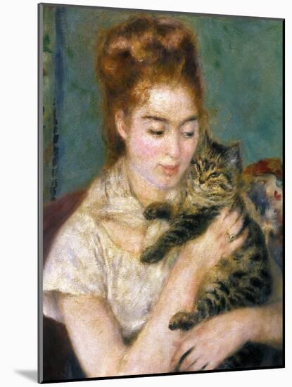 Renoir: Woman With A Cat-Pierre-Auguste Renoir-Mounted Giclee Print
