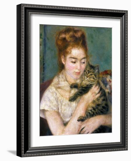 Renoir: Woman With A Cat-Pierre-Auguste Renoir-Framed Giclee Print