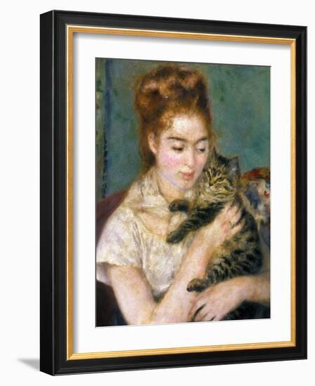 Renoir: Woman With A Cat-Pierre-Auguste Renoir-Framed Giclee Print