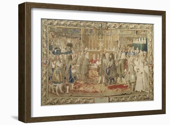 Renouvellement de l'alliance entre la France et les Suisses à Notre Dame de Paris-Brun Charles Le-Framed Giclee Print