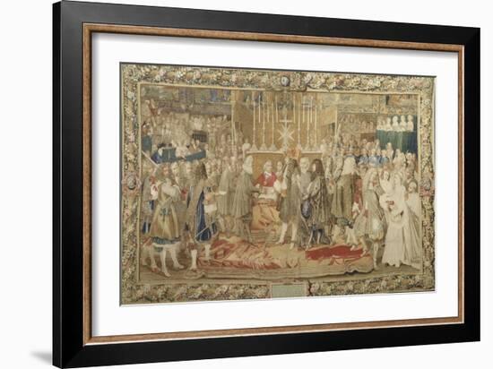 Renouvellement de l'alliance entre la France et les Suisses à Notre Dame de Paris-Brun Charles Le-Framed Giclee Print