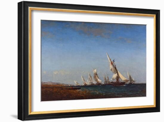 Rentrée des pêcheurs à Martigues-Ziem Félix-Framed Giclee Print