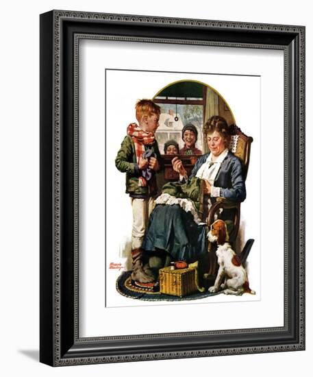 "Repairing Pants,"January 29, 1927-Frederic Stanley-Framed Giclee Print