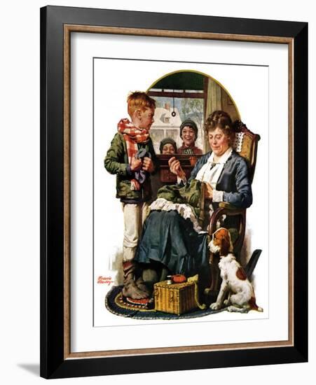 "Repairing Pants,"January 29, 1927-Frederic Stanley-Framed Giclee Print