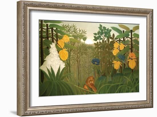 Repast of the Lion-Henri Rousseau-Framed Art Print