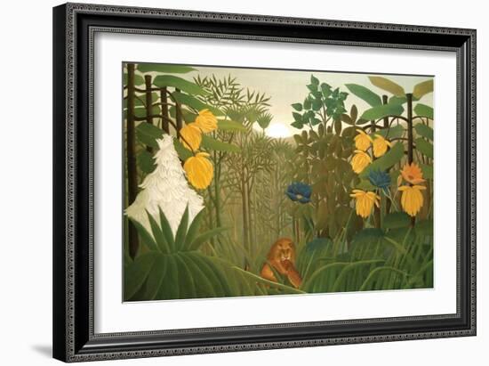 Repast of the Lion-Henri Rousseau-Framed Art Print