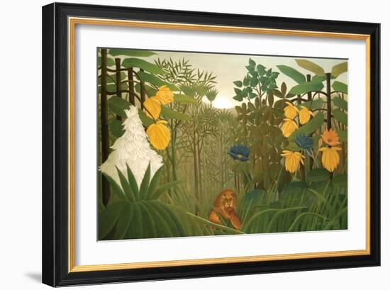 Repast of the Lion-Henri Rousseau-Framed Art Print