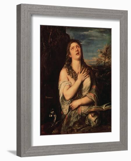 Repentant Mary Magdalene, 1560s-Titian-Framed Giclee Print