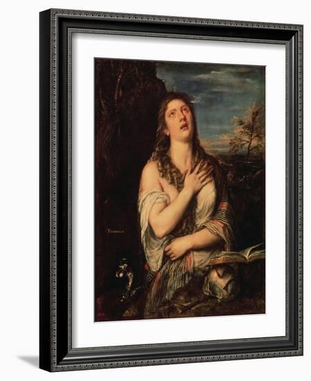 Repentant Mary Magdalene, 1560s-Titian-Framed Giclee Print