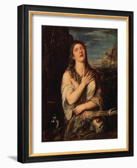 Repentant Mary Magdalene, 1560s-Titian-Framed Giclee Print