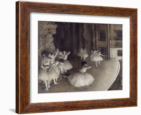 Répétition d'un ballet sur la scène-Edgar Degas-Framed Giclee Print