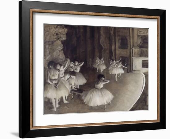 Répétition d'un ballet sur la scène-Edgar Degas-Framed Giclee Print