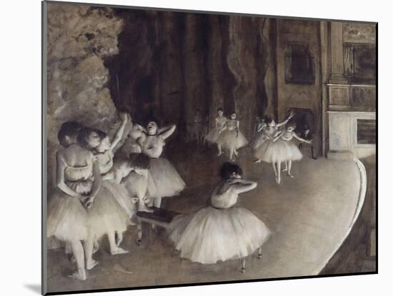 Répétition d'un ballet sur la scène-Edgar Degas-Mounted Giclee Print