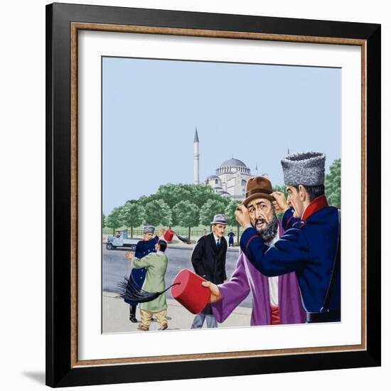 Replacing the Traditional Fez in Turkey-John Keay-Framed Giclee Print