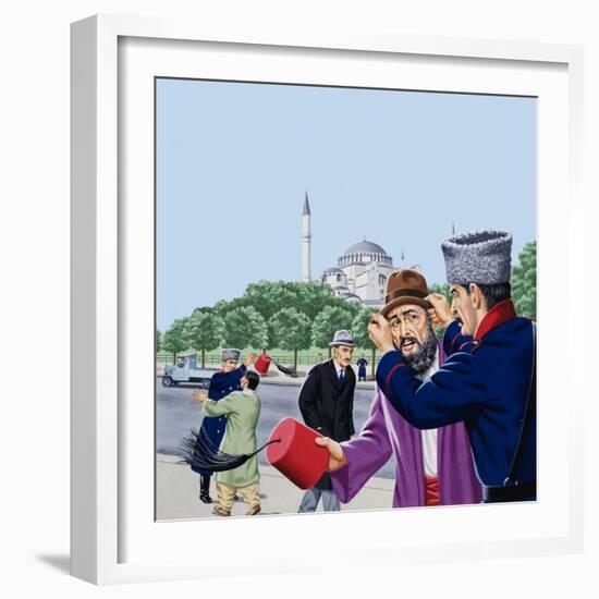 Replacing the Traditional Fez in Turkey-John Keay-Framed Giclee Print