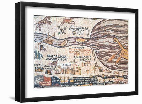 Replica Of Antique Madaba Map Of Holy Land-vvoevale-Framed Art Print