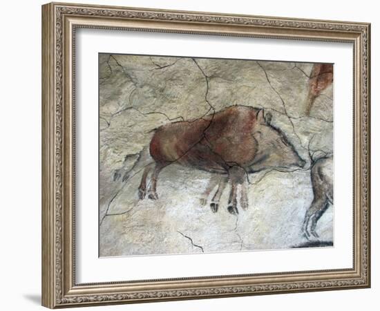 Replica of Cave Painting of Boar from Altamira Cave-null-Framed Giclee Print