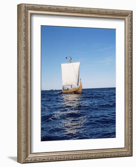 Replica of the Viking Oseberg Ship, Haholmen, West Norway, Norway, Scandinavia-David Lomax-Framed Photographic Print