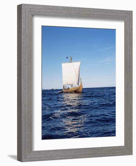 Replica of the Viking Oseberg Ship, Haholmen, West Norway, Norway, Scandinavia-David Lomax-Framed Photographic Print