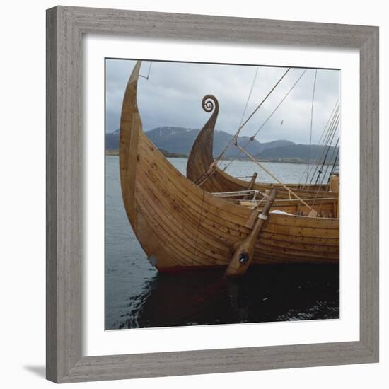 Replica Viking Ships, Oseberg and Gaia, Haholmen, West Norway, Norway, Scandinavia, Europe-David Lomax-Framed Photographic Print