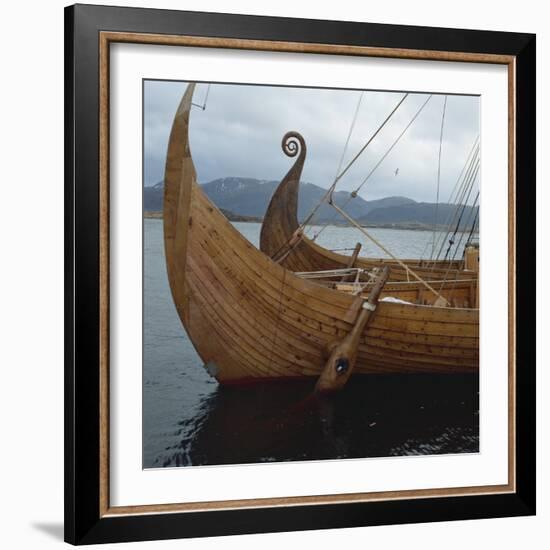 Replica Viking Ships, Oseberg and Gaia, Haholmen, West Norway, Norway, Scandinavia, Europe-David Lomax-Framed Photographic Print