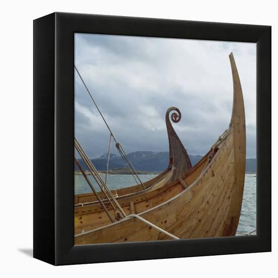 Replica Viking Ships, Oseberg and Gaia, Haholmen, West Norway, Norway, Scandinavia, Europe-David Lomax-Framed Premier Image Canvas