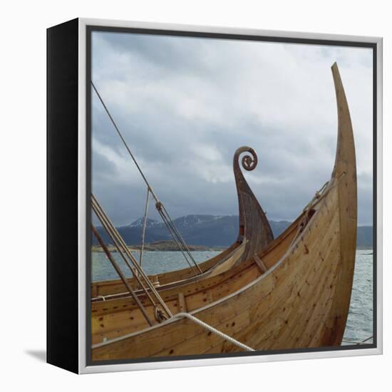 Replica Viking Ships, Oseberg and Gaia, Haholmen, West Norway, Norway, Scandinavia, Europe-David Lomax-Framed Premier Image Canvas