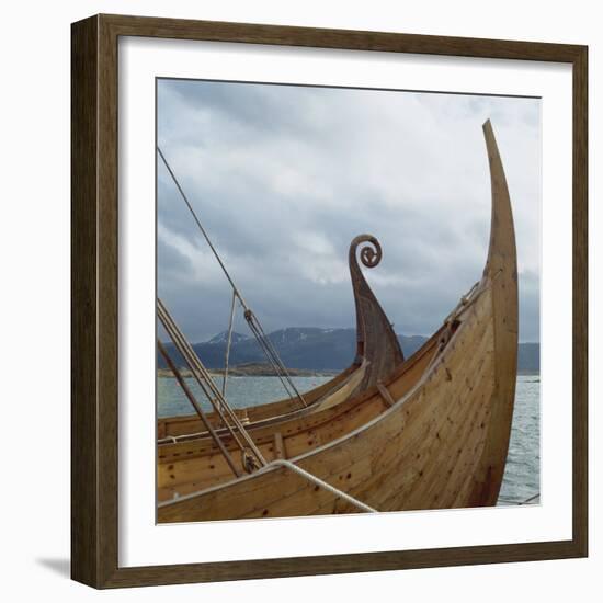 Replica Viking Ships, Oseberg and Gaia, Haholmen, West Norway, Norway, Scandinavia, Europe-David Lomax-Framed Photographic Print