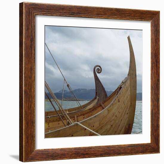 Replica Viking Ships, Oseberg and Gaia, Haholmen, West Norway, Norway, Scandinavia, Europe-David Lomax-Framed Photographic Print