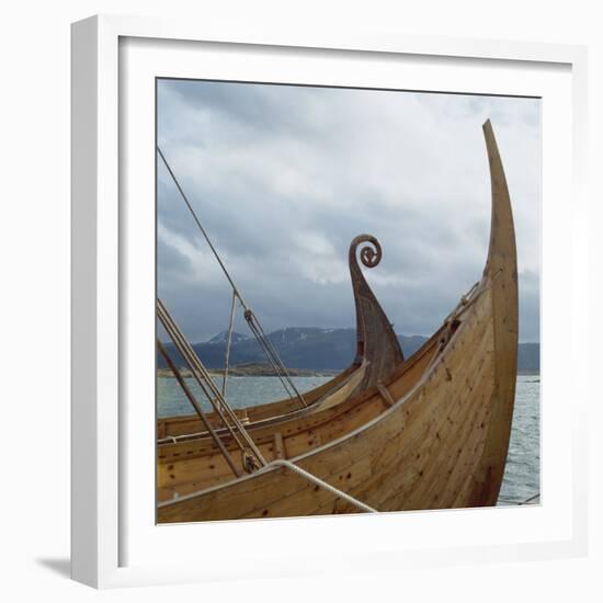 Replica Viking Ships, Oseberg and Gaia, Haholmen, West Norway, Norway, Scandinavia, Europe-David Lomax-Framed Photographic Print