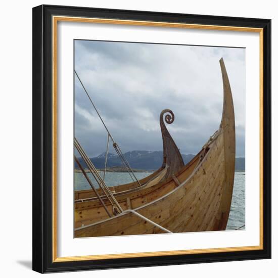 Replica Viking Ships, Oseberg and Gaia, Haholmen, West Norway, Norway, Scandinavia, Europe-David Lomax-Framed Photographic Print