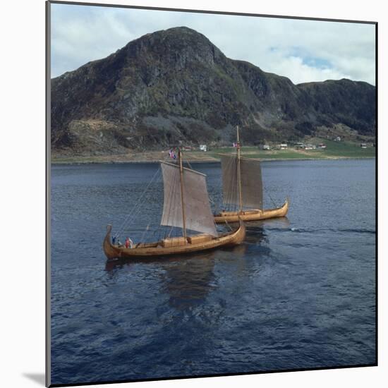 Replica Viking Ships, Oseberg and Gaia, Near Ulstenvik, Norway, Scandinavia, Europe-David Lomax-Mounted Photographic Print