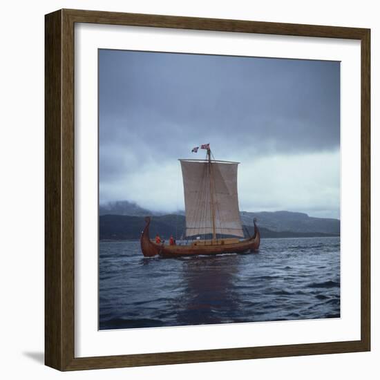 Replica Viking Ships, Oseberg, West Norway, Norway, Scandinavia, Europe-David Lomax-Framed Photographic Print