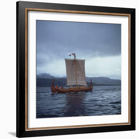 Replica Viking Ships, Oseberg, West Norway, Norway, Scandinavia, Europe-David Lomax-Framed Photographic Print