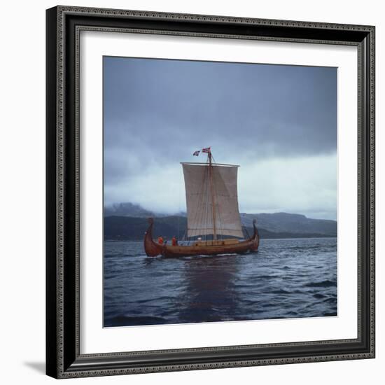 Replica Viking Ships, Oseberg, West Norway, Norway, Scandinavia, Europe-David Lomax-Framed Photographic Print