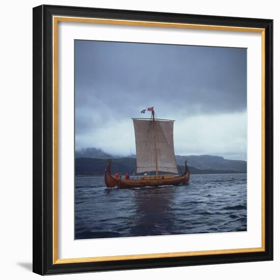 Replica Viking Ships, Oseberg, West Norway, Norway, Scandinavia, Europe-David Lomax-Framed Photographic Print