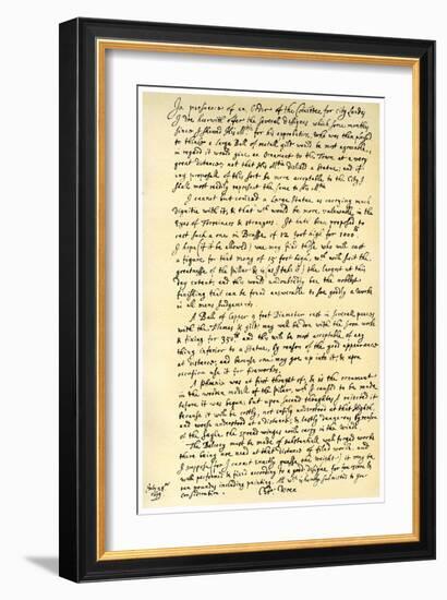 Report by Sir Christopher Wren, 28th July 1675-Christopher Wren-Framed Giclee Print