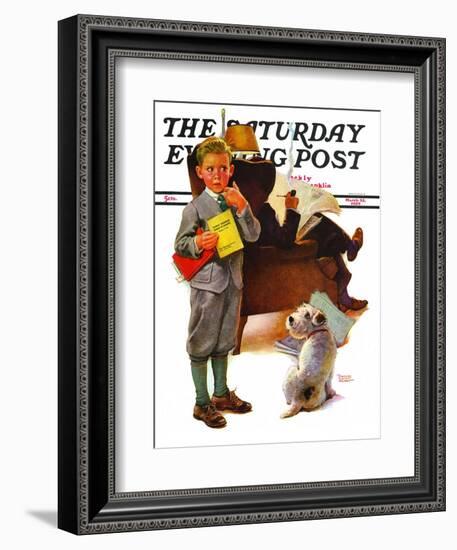 "Report Card," Saturday Evening Post Cover, March 25, 1939-Frances Tipton Hunter-Framed Giclee Print