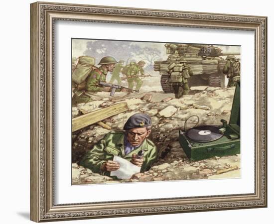 Reporting from the Normandy Landings-Pat Nicolle-Framed Giclee Print