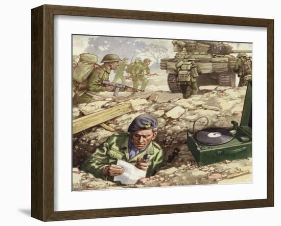 Reporting from the Normandy Landings-Pat Nicolle-Framed Giclee Print