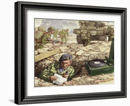 Reporting from the Normandy Landings-Pat Nicolle-Framed Giclee Print