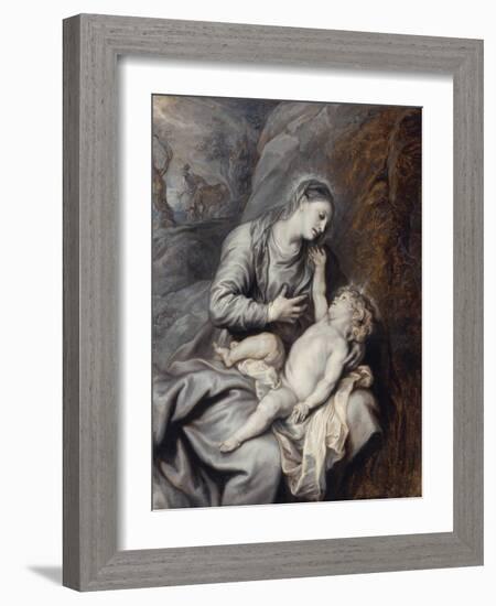 Repos Durant La Fuite En Egypte - the Rest on the Flight into Egypt Par Dyck, Sir Anthony Van (1599-Anthony Van Dyck-Framed Giclee Print