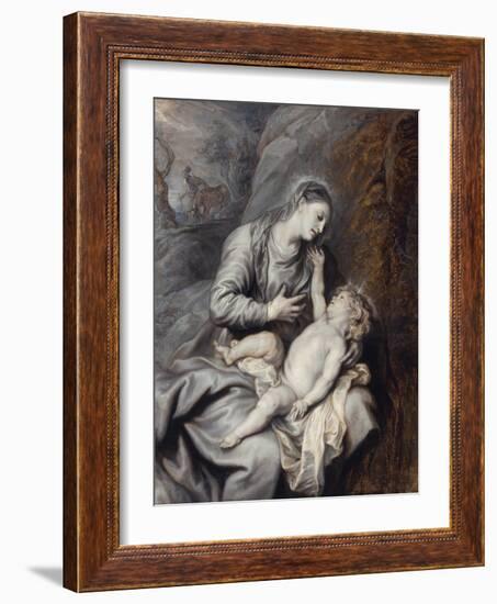 Repos Durant La Fuite En Egypte - the Rest on the Flight into Egypt Par Dyck, Sir Anthony Van (1599-Anthony Van Dyck-Framed Giclee Print