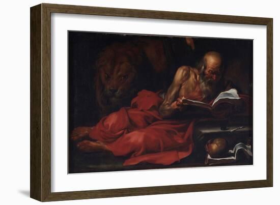 Representation De Saint Jerome  (Saint Jerome De Stridon, 347-420) Peinture De Jose De Ribera (159-Jusepe de Ribera-Framed Giclee Print