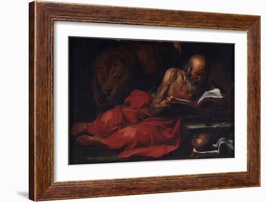 Representation De Saint Jerome  (Saint Jerome De Stridon, 347-420) Peinture De Jose De Ribera (159-Jusepe de Ribera-Framed Giclee Print