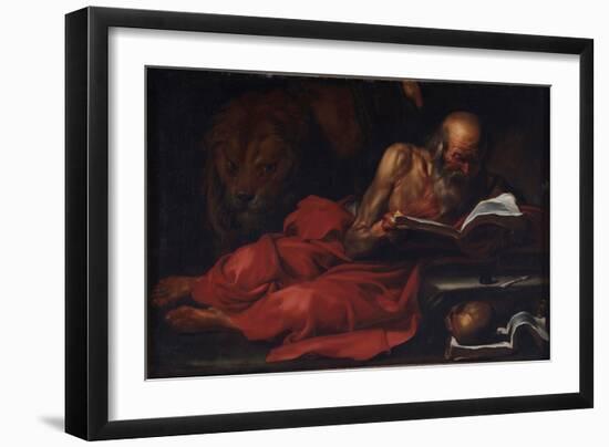 Representation De Saint Jerome  (Saint Jerome De Stridon, 347-420) Peinture De Jose De Ribera (159-Jusepe de Ribera-Framed Giclee Print