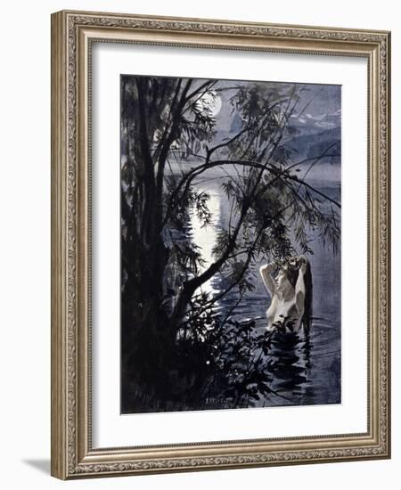 Representation of a Ondine, Aquatic Nymph of Germanic Mythology. Illustration by Albert Edelfelt (1-Albert Gustaf Aristides Edelfelt-Framed Giclee Print