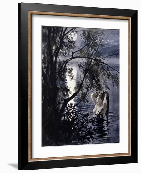 Representation of a Ondine, Aquatic Nymph of Germanic Mythology. Illustration by Albert Edelfelt (1-Albert Gustaf Aristides Edelfelt-Framed Giclee Print