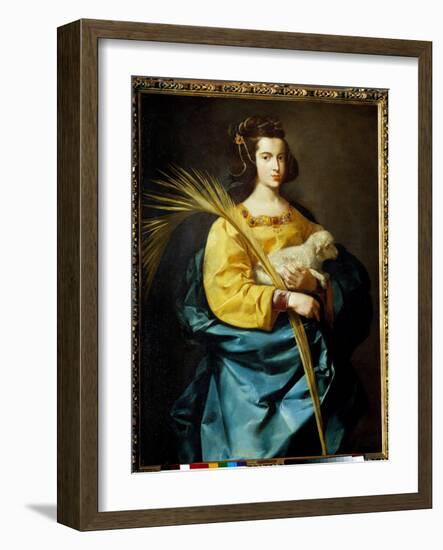 Representation of Saint Agnes Painting by Francisco De Zurbaran (1598-1664) (Ec.Esp.) 17Th Century-Francisco de Zurbaran-Framed Giclee Print